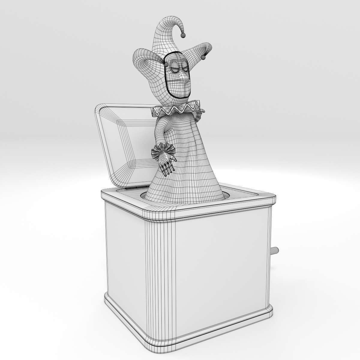 Jack-In-The-Box jester in box 3D model_6