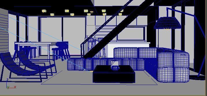 Interior of modern apartment 3D model_2