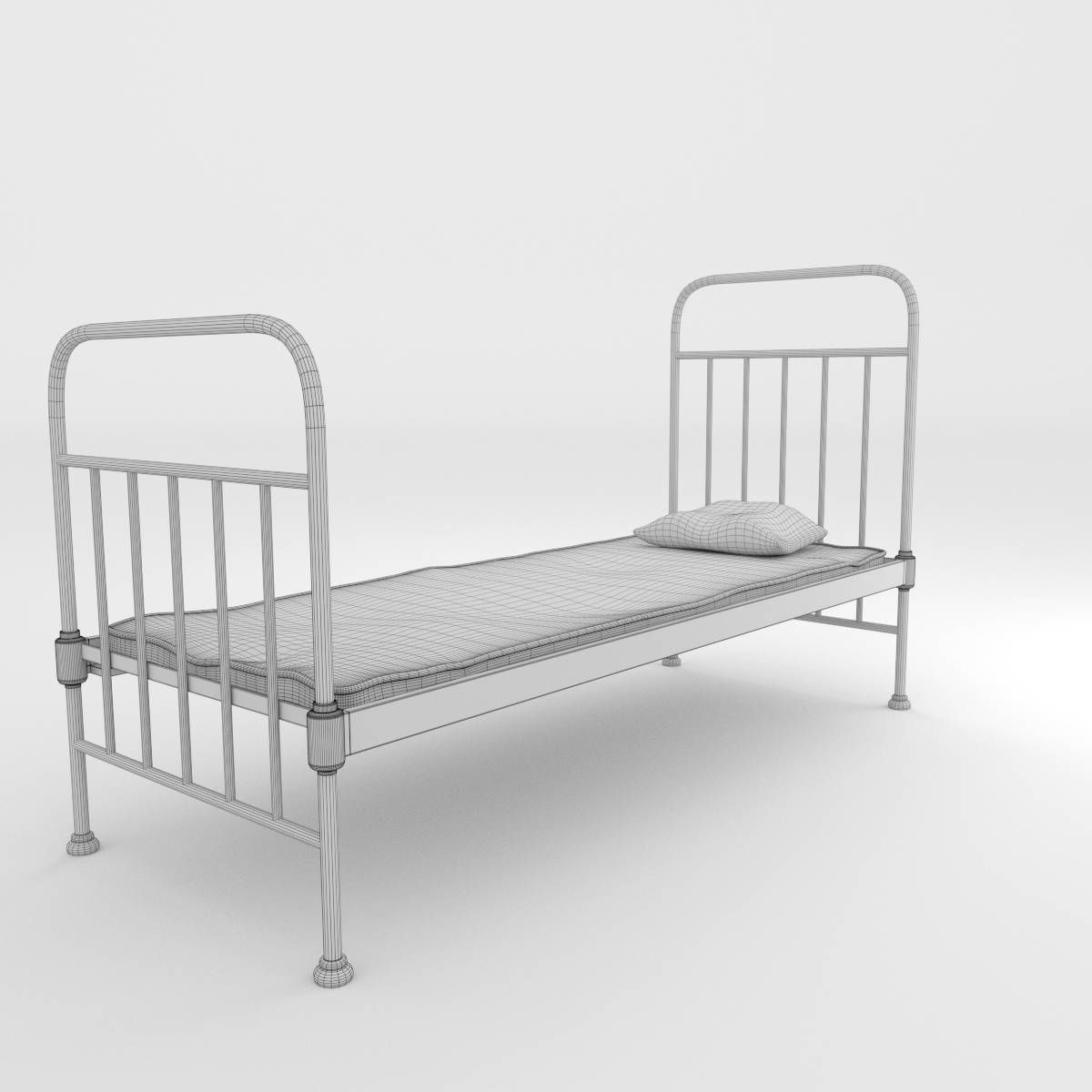 Old Bed 3D model_6