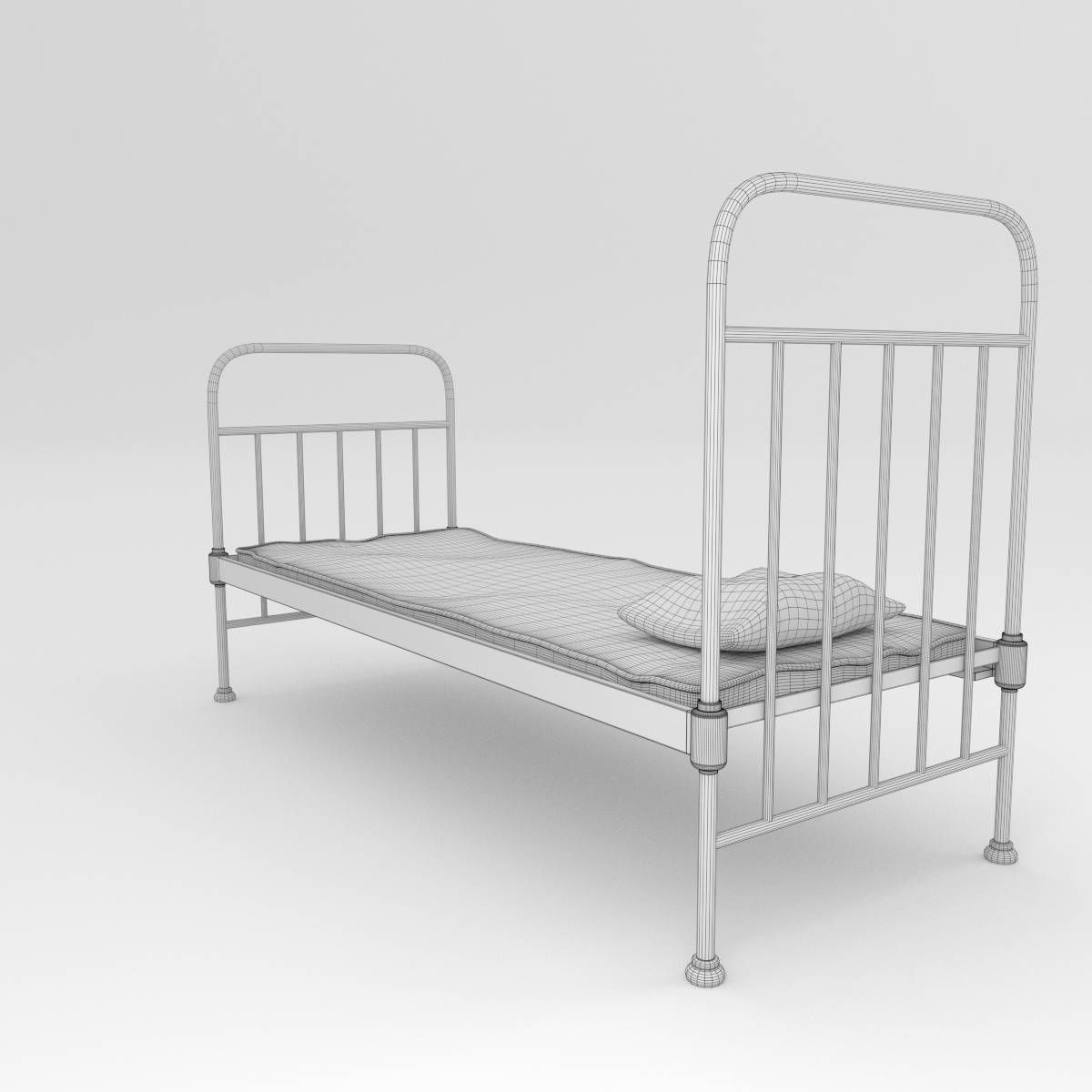 Old Bed 3D model_8