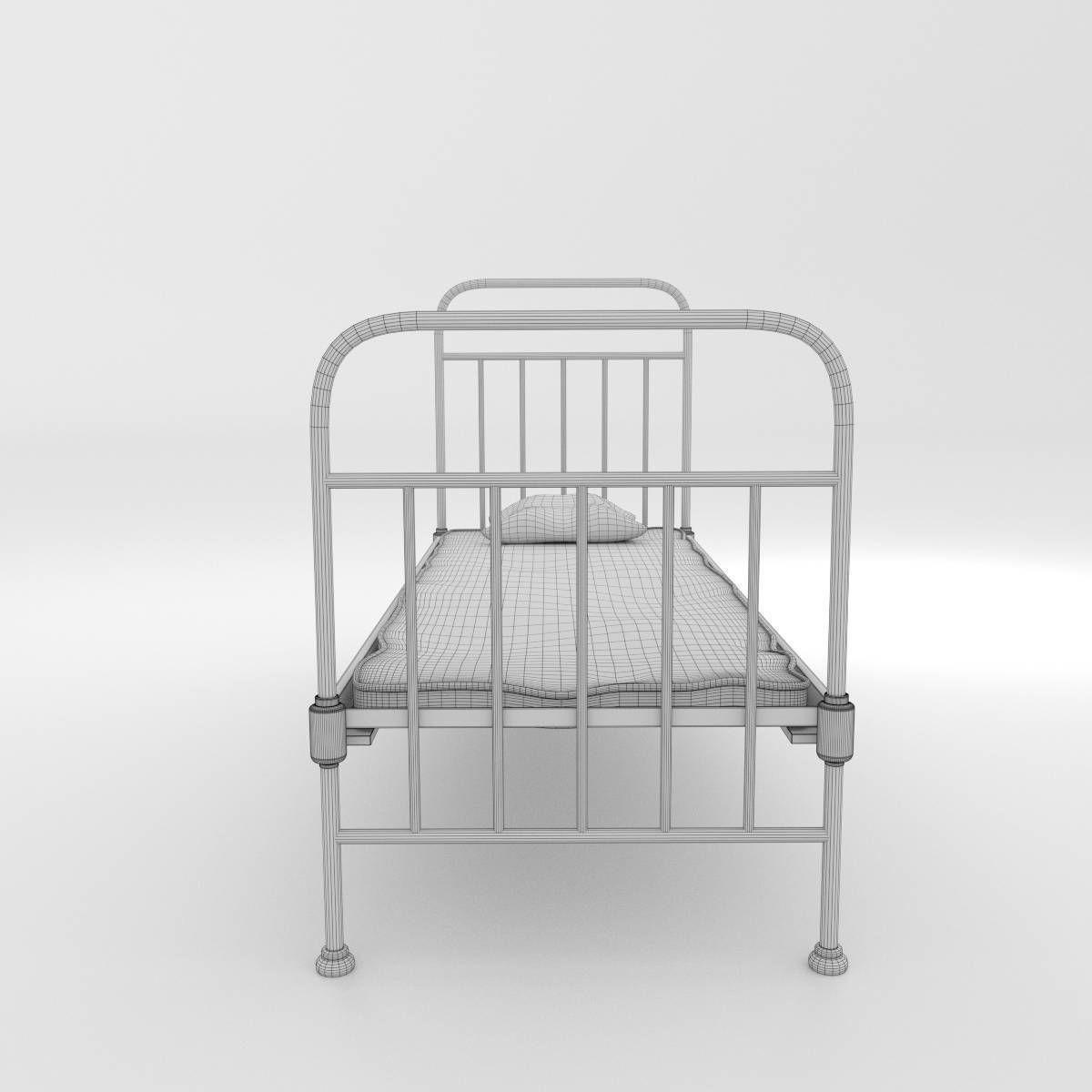 Old Bed 3D model_7