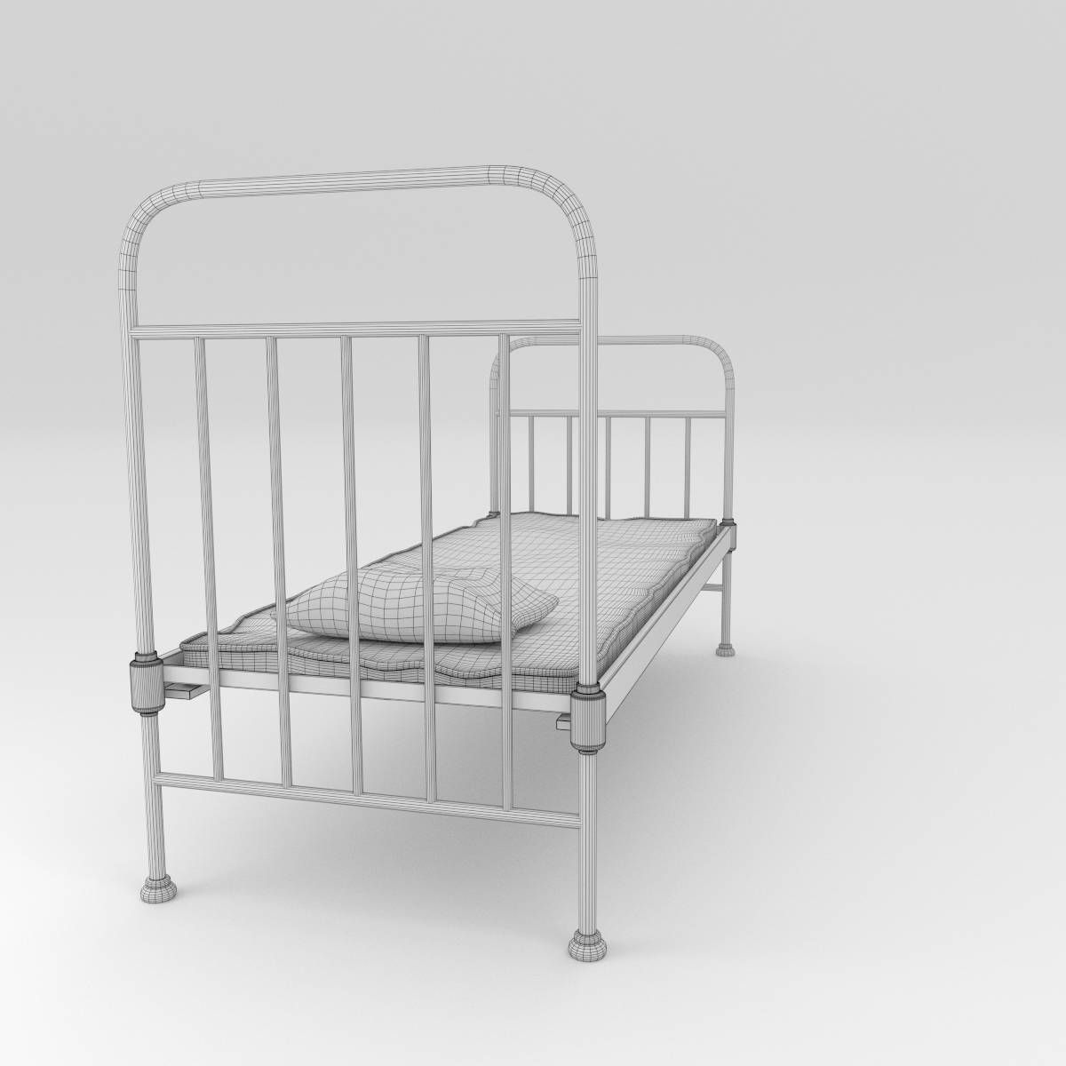Old Bed 3D model_9