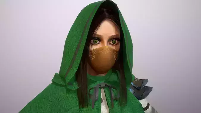 Girl Assassin and Realistic Female - Game Ready Characters Low-poly 3D model