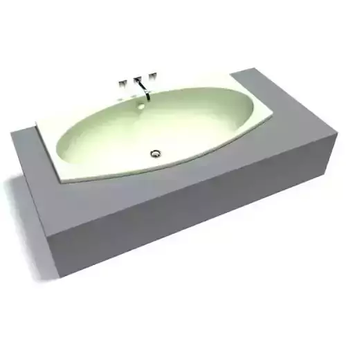 Modern White Ceramic On Grey Sink