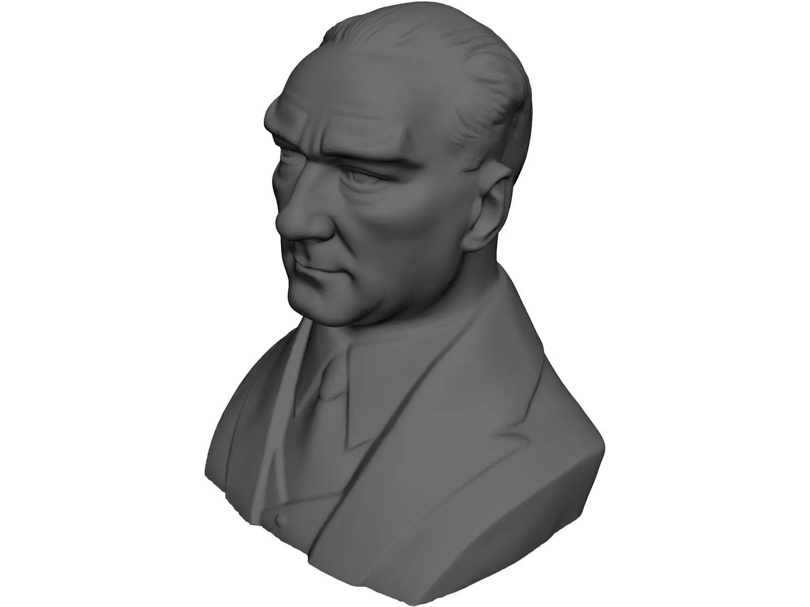 Ataturk stl bust of man in suit Free 3D model