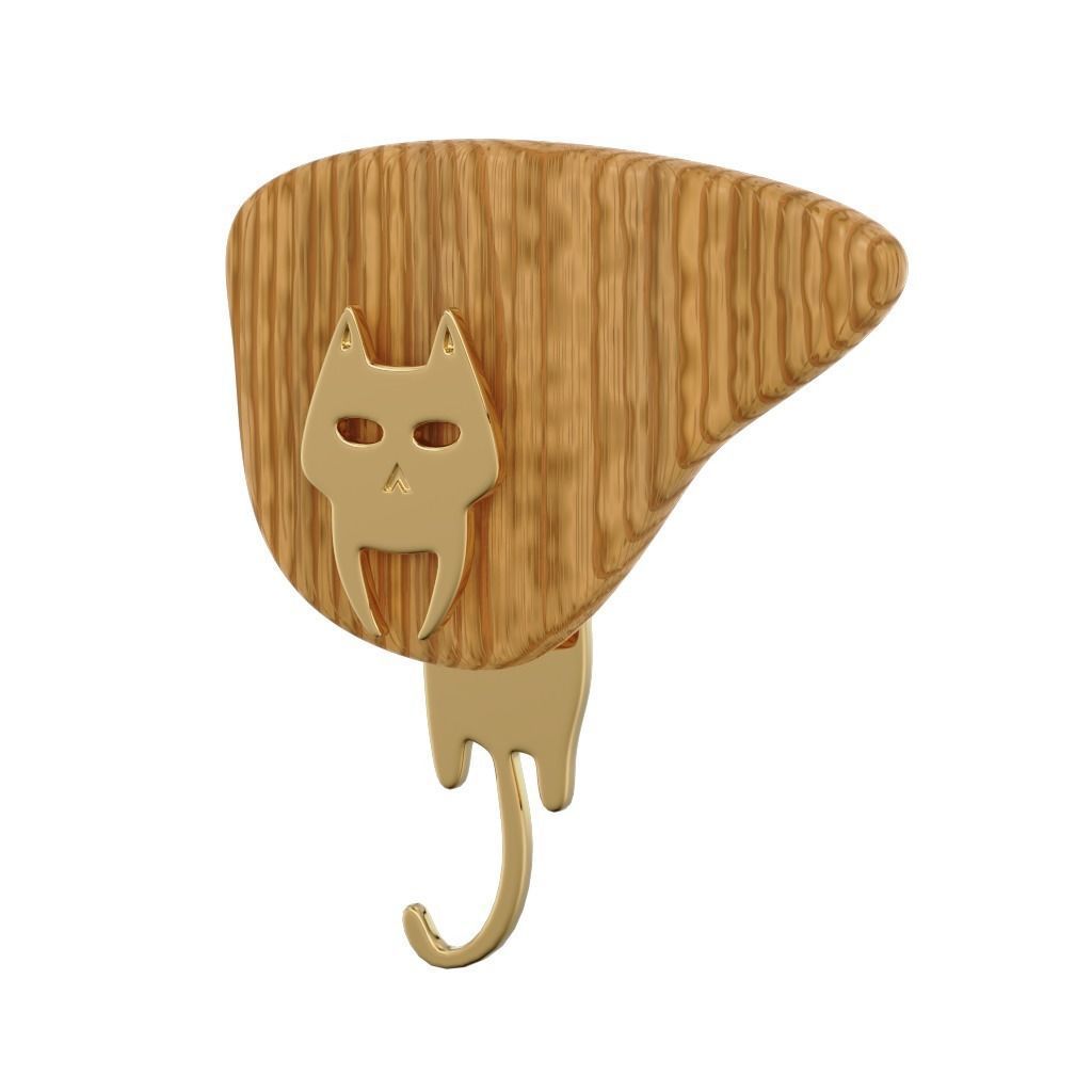 Earring in the form of a cat in the ear 3D print model_4