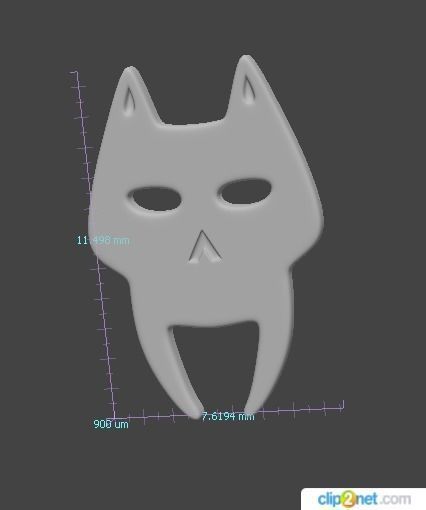 Earring in the form of a cat in the ear 3D print model_2