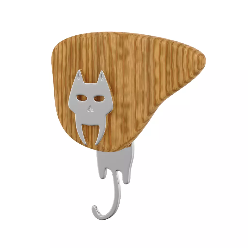 Earring in the form of a cat in the ear 3D print model_0