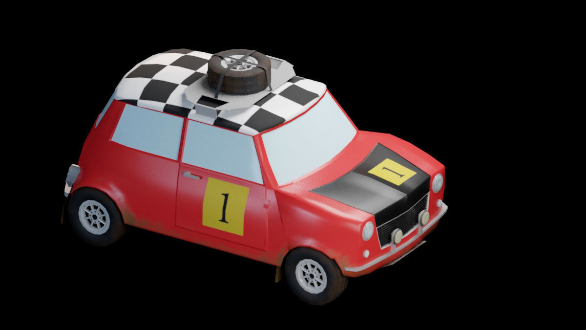 Low-poly game-ready classic rally car Low-poly 3D model_1