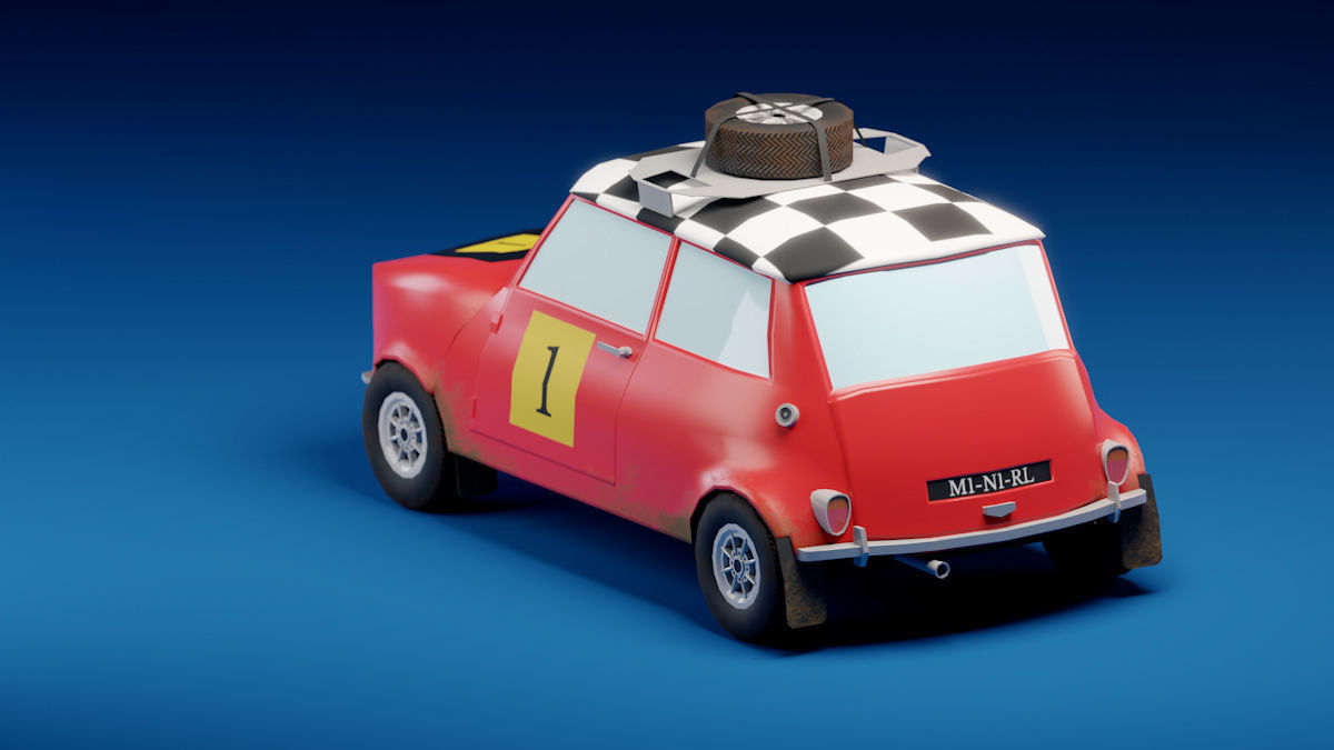 Low-poly game-ready classic rally car Low-poly 3D model_3