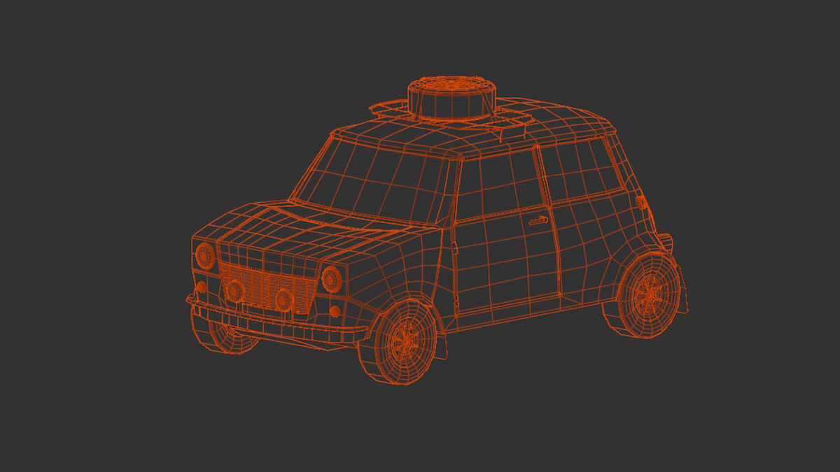 Low-poly game-ready classic rally car Low-poly 3D model_5