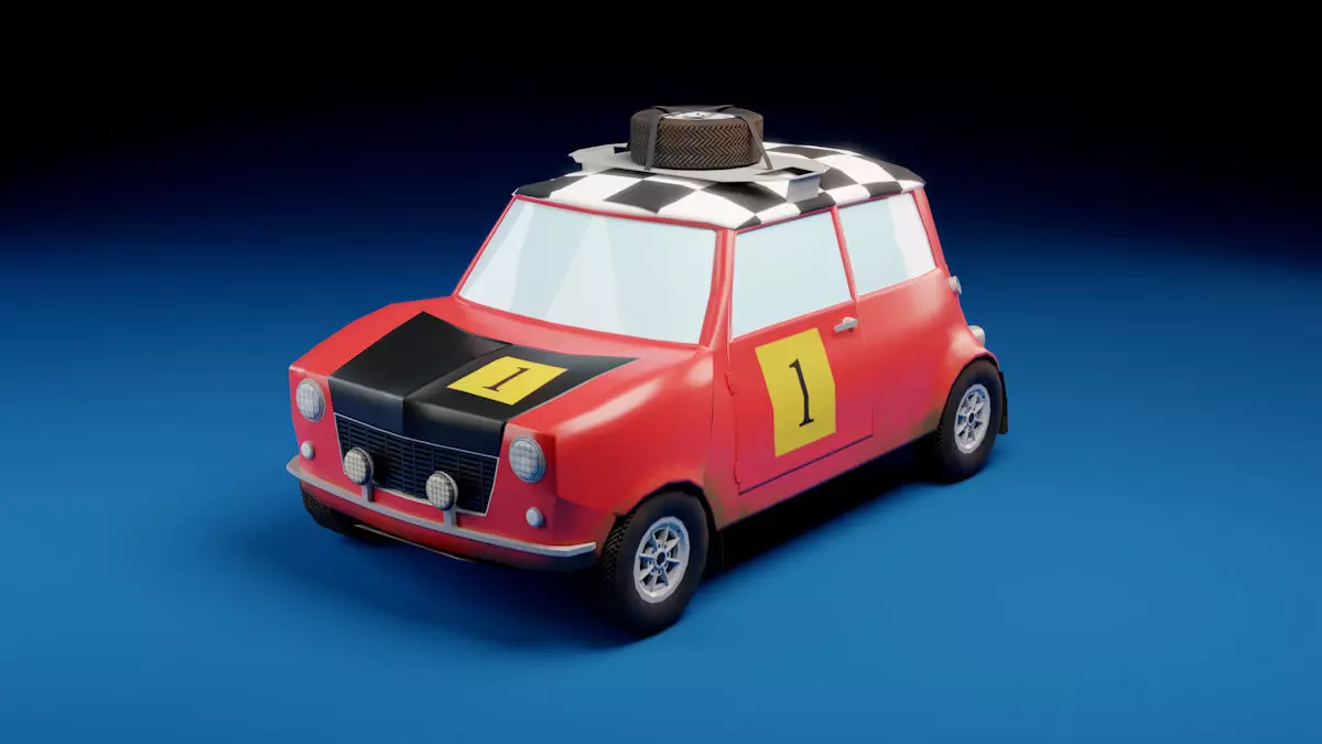 Low-poly game-ready classic rally car Low-poly 3D model_0