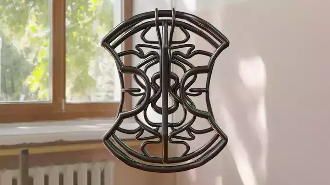 abstract ornate metal pendant hanging