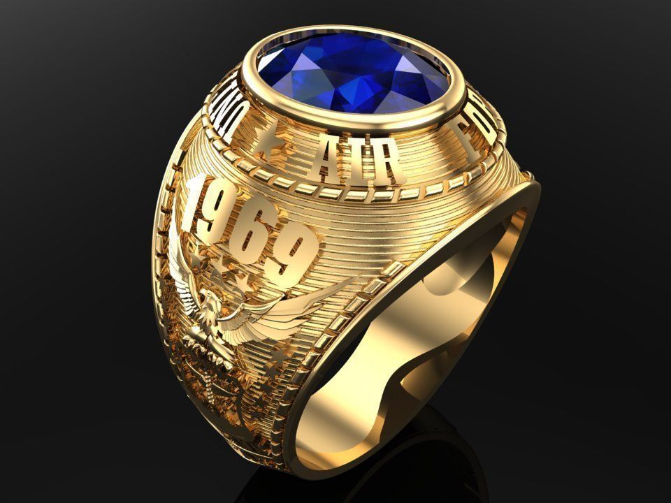Army Ring - Eagle Ring - War ring - Air Force United States 3D print model_1