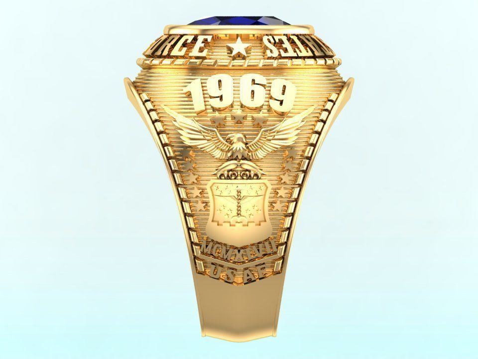 Army Ring - Eagle Ring - War ring - Air Force United States 3D print model_3