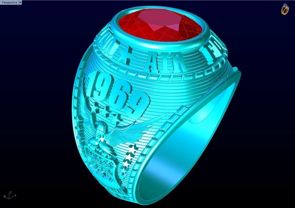 Army Ring - Eagle Ring - War ring - Air Force United States 3D print model_7
