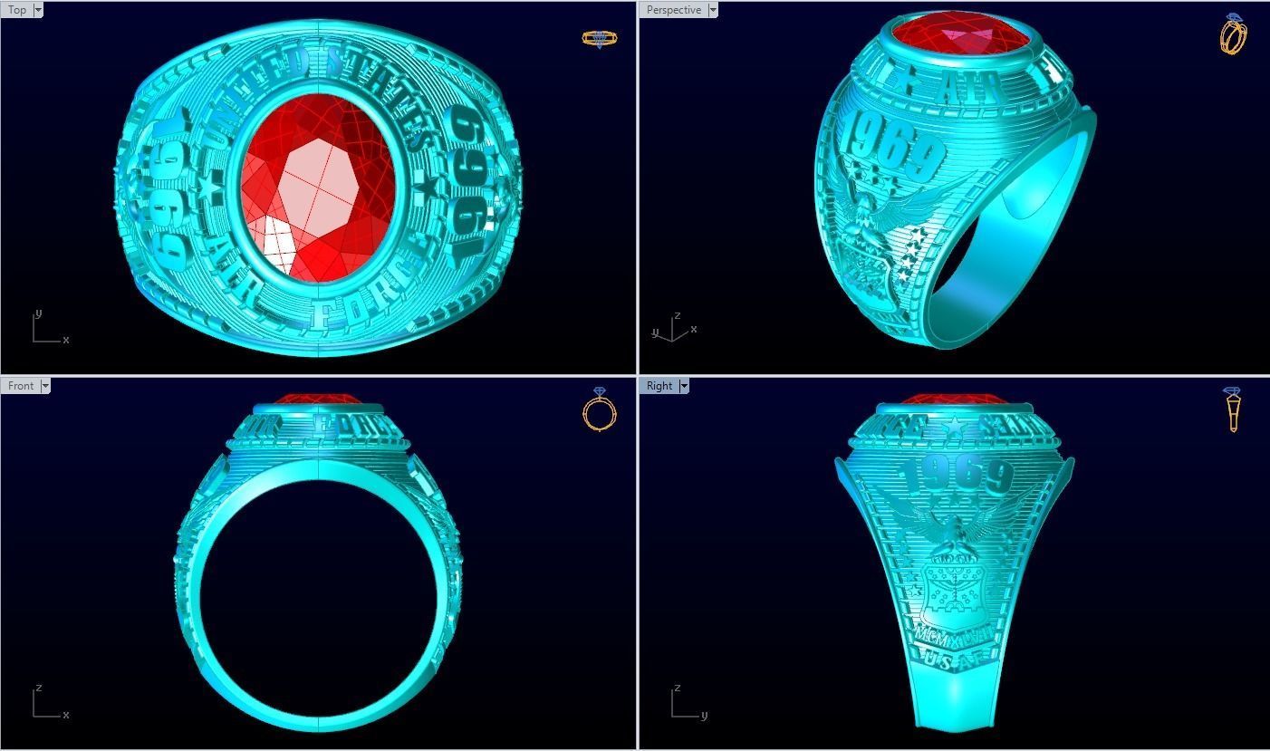 Army Ring - Eagle Ring - War ring - Air Force United States 3D print model_4