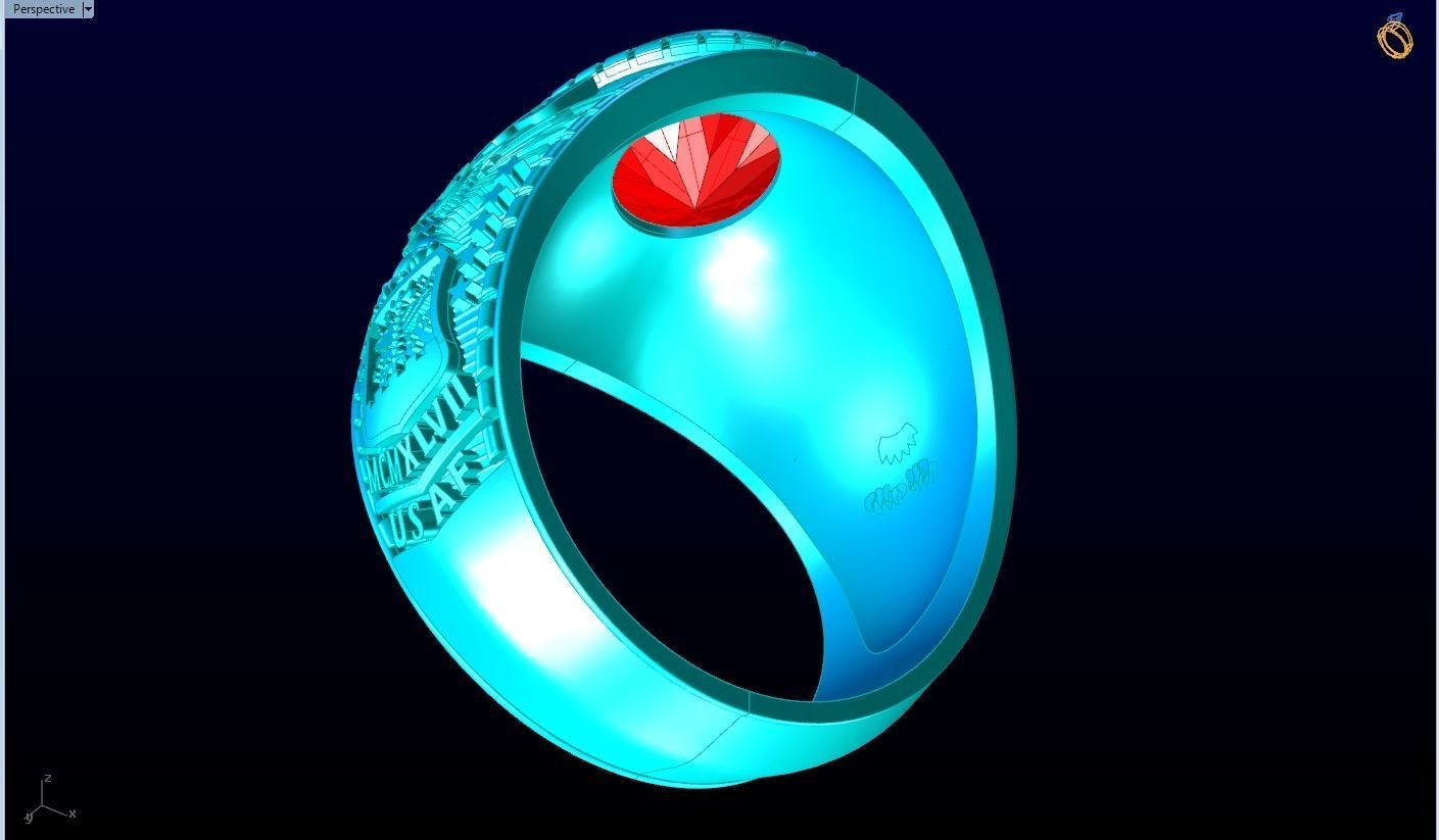 Army Ring - Eagle Ring - War ring - Air Force United States 3D print model_6