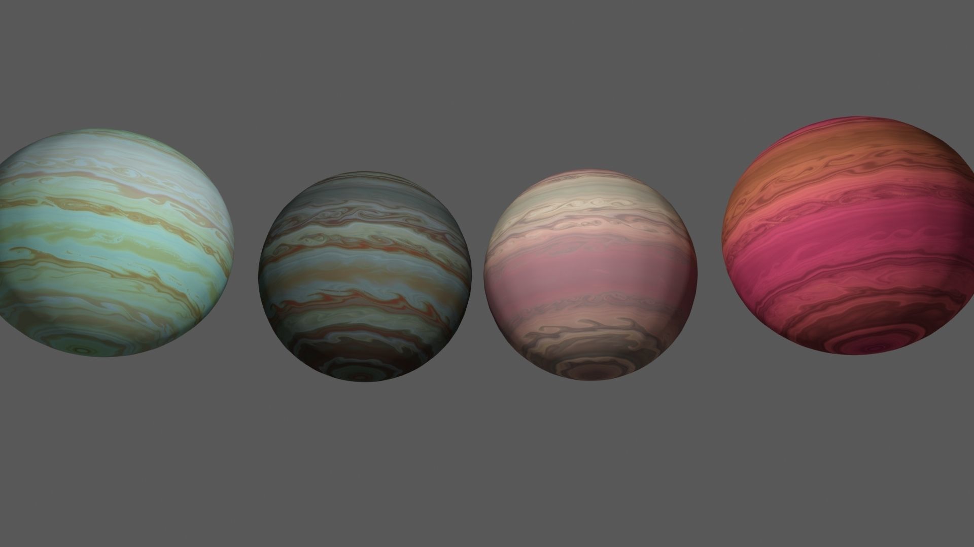 Fictional Gas Planets Low-poly 3D model_2