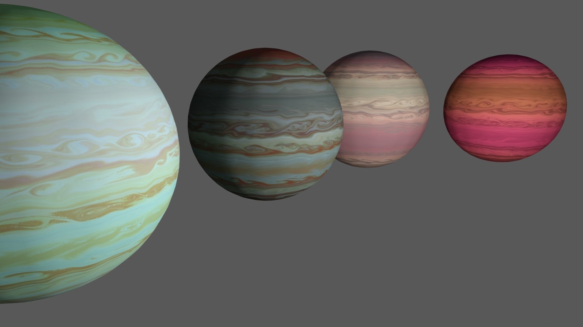 Fictional Gas Planets Low-poly 3D model_7