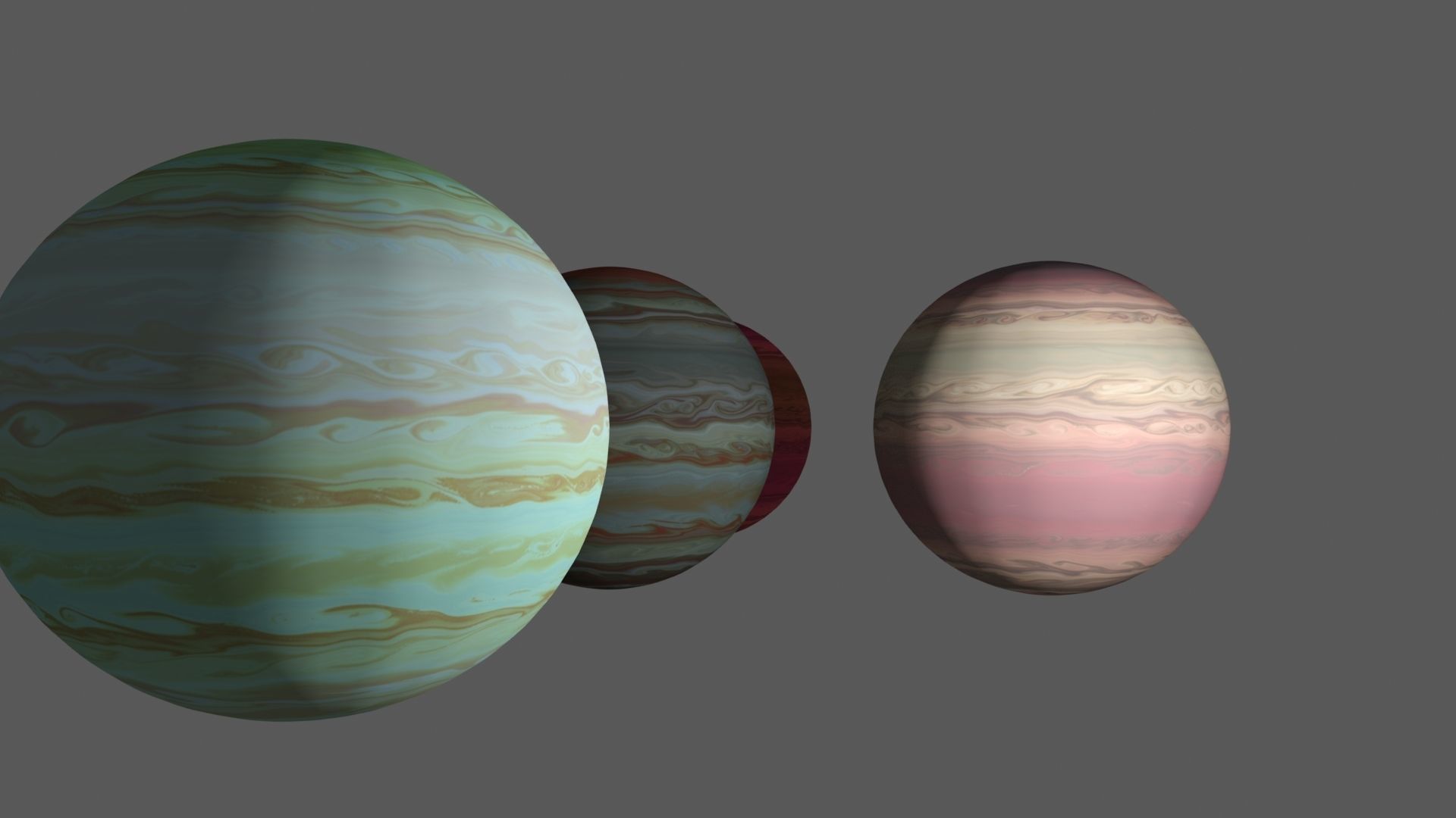 Fictional Gas Planets Low-poly 3D model_1
