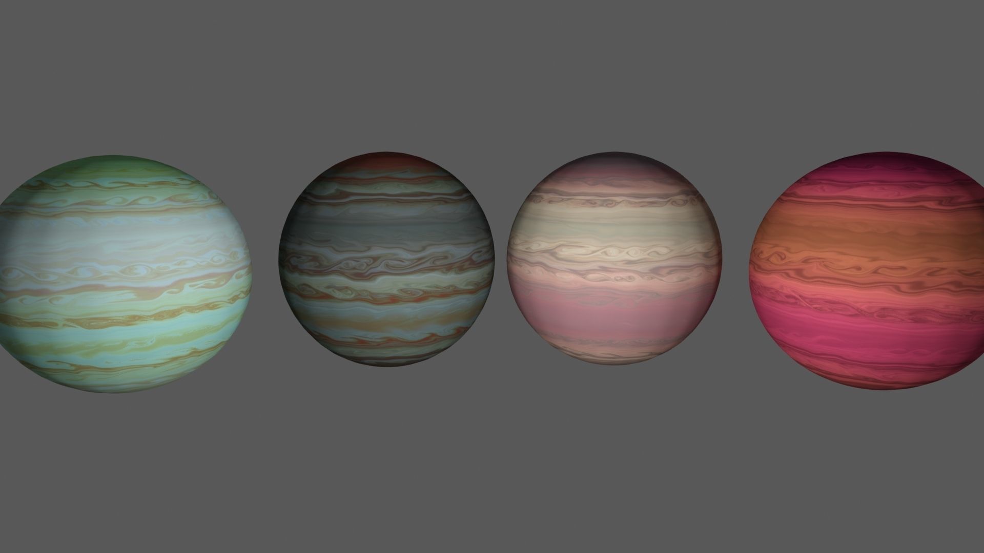 Fictional Gas Planets Low-poly 3D model_14