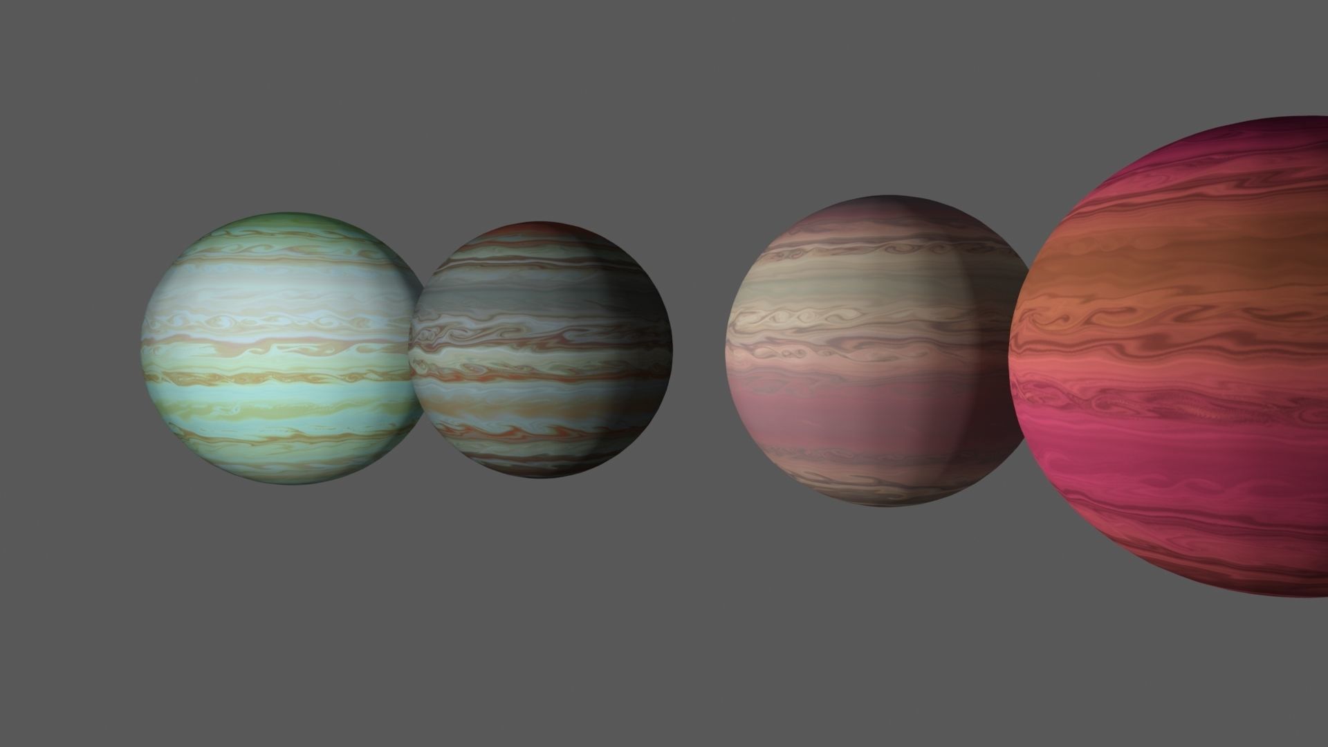 Fictional Gas Planets Low-poly 3D model_8