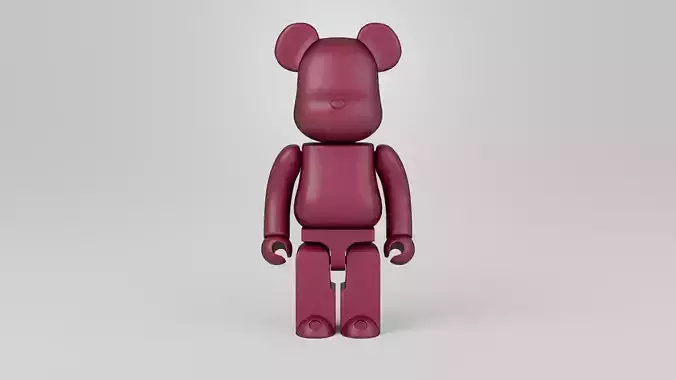 Bearbrick 1 figure in maroon 3D model
