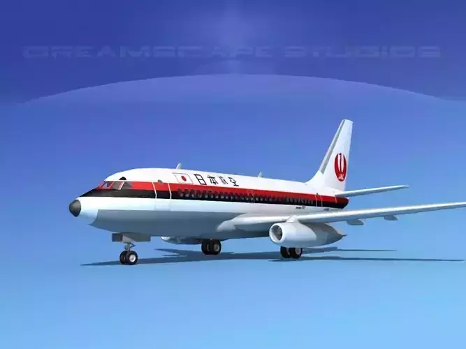 Boeing 737-100 Japan Airlines 3D model