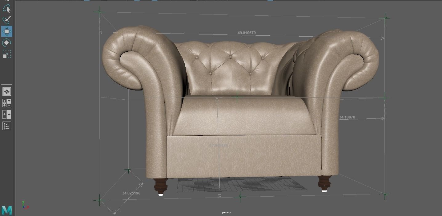 3D Sofa chair Low-poly 3D model_4