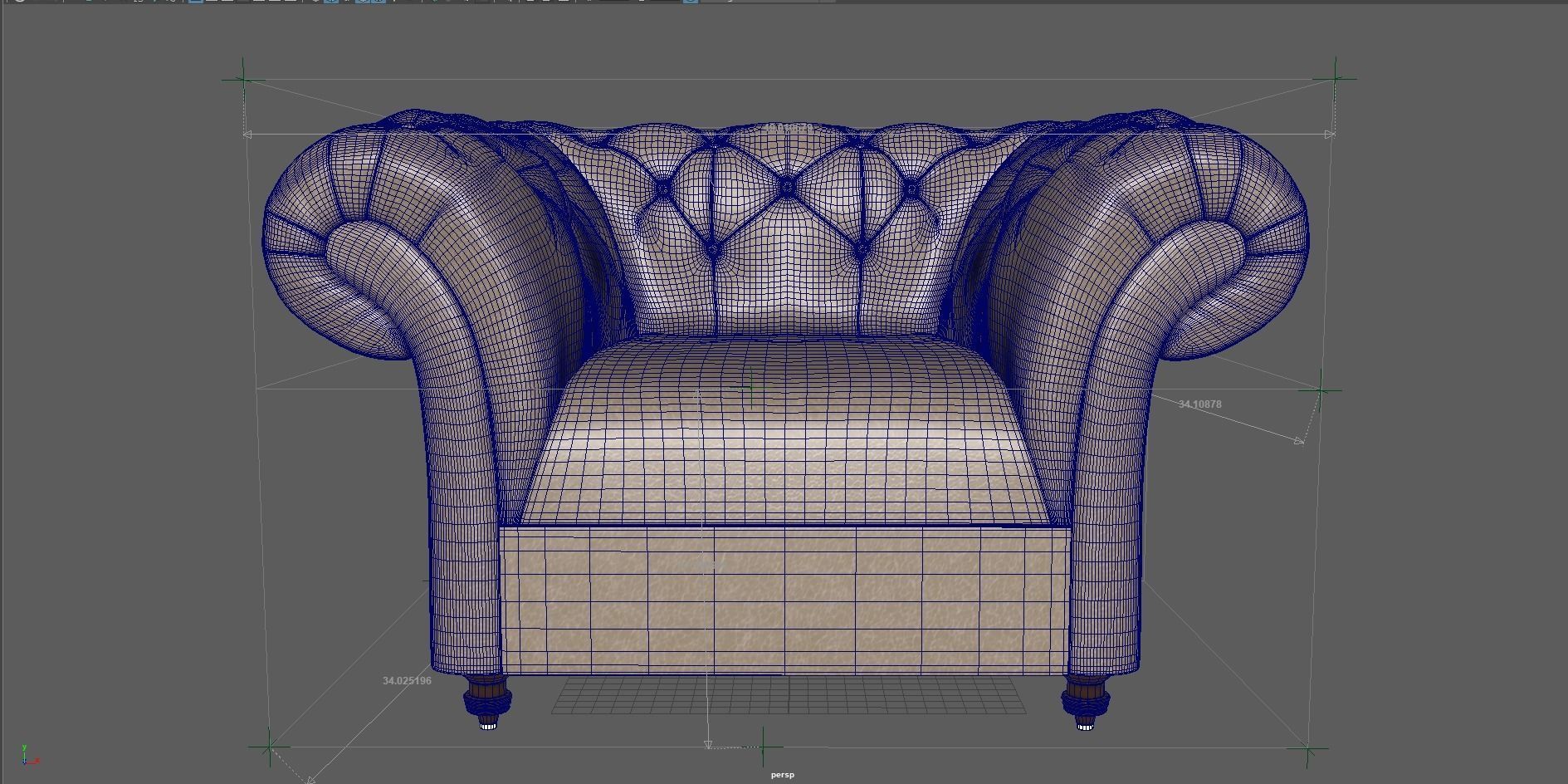 3D Sofa chair Low-poly 3D model_13