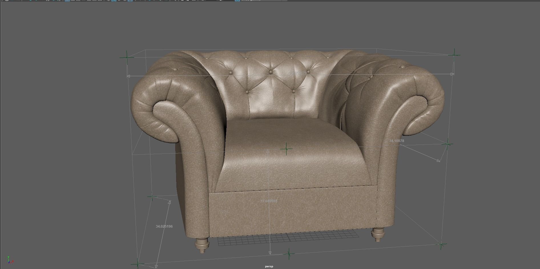 3D Sofa chair Low-poly 3D model_1
