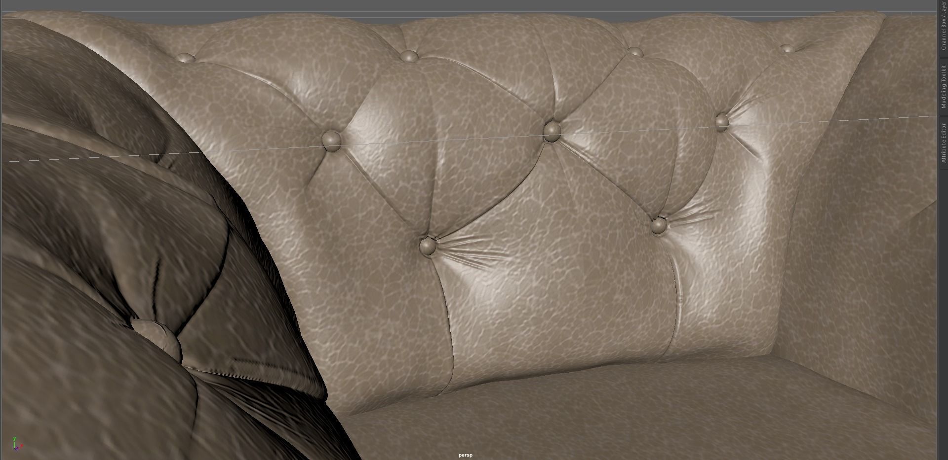 3D Sofa chair Low-poly 3D model_3