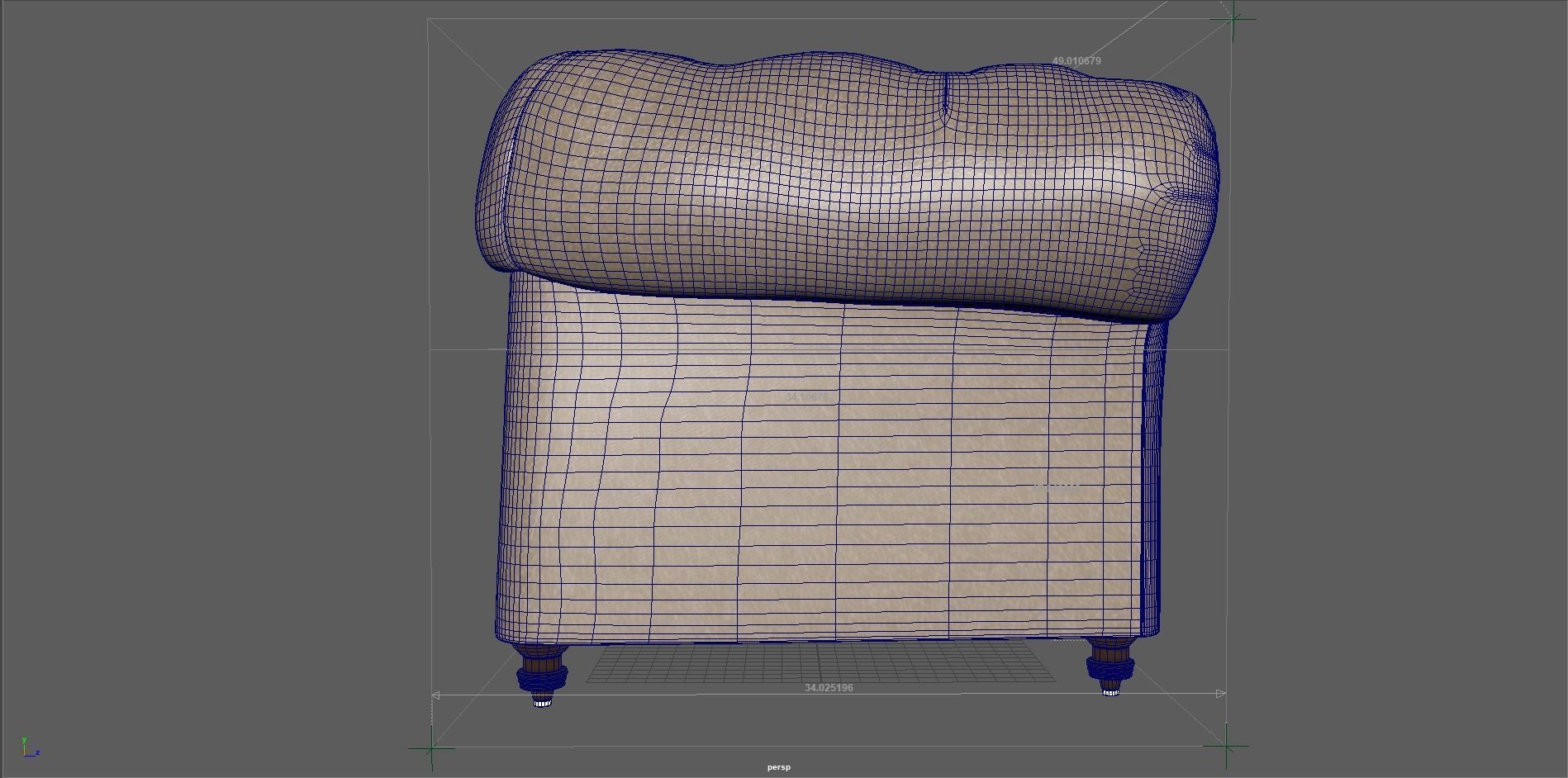 3D Sofa chair Low-poly 3D model_10