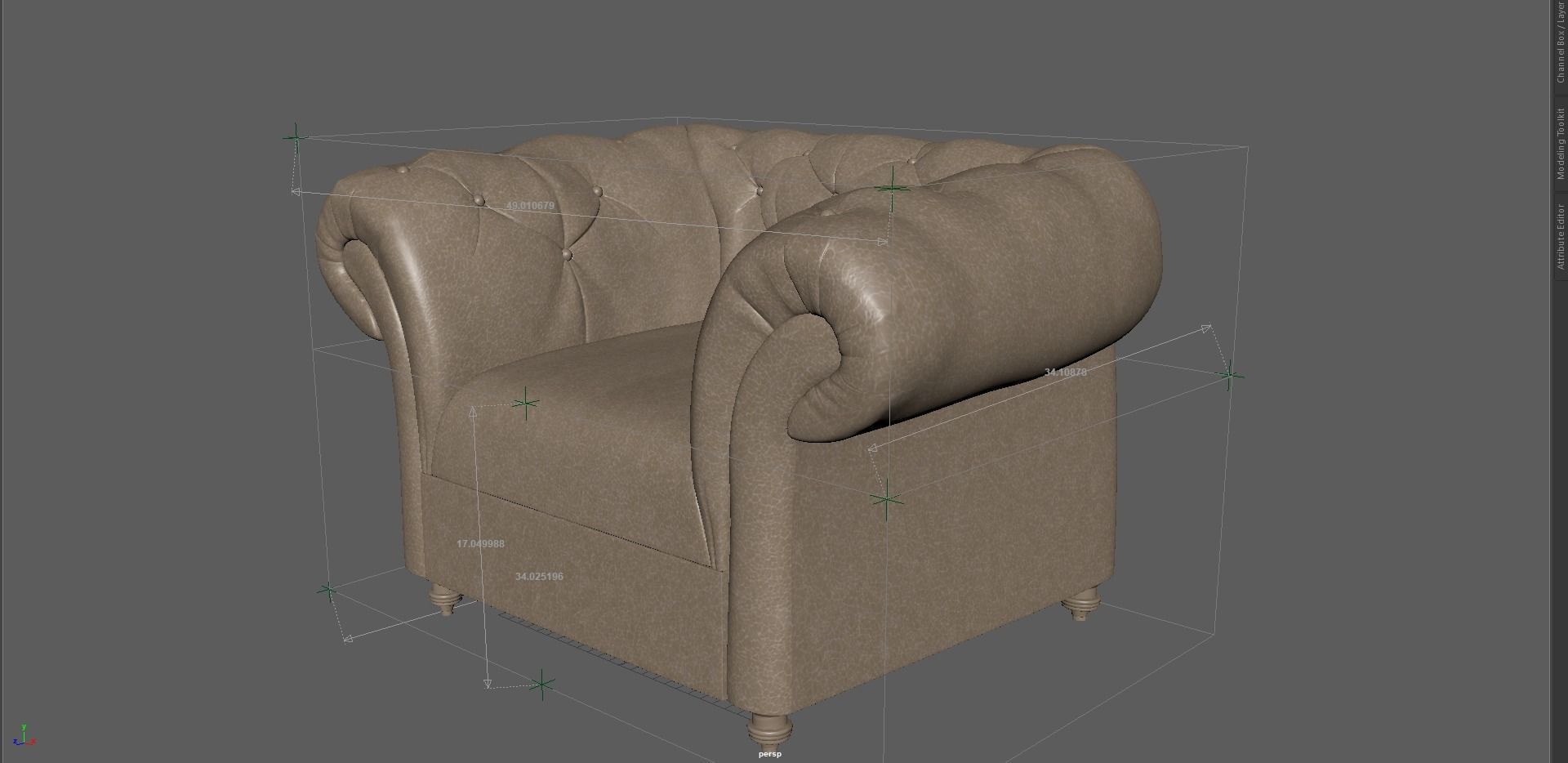 3D Sofa chair Low-poly 3D model_2