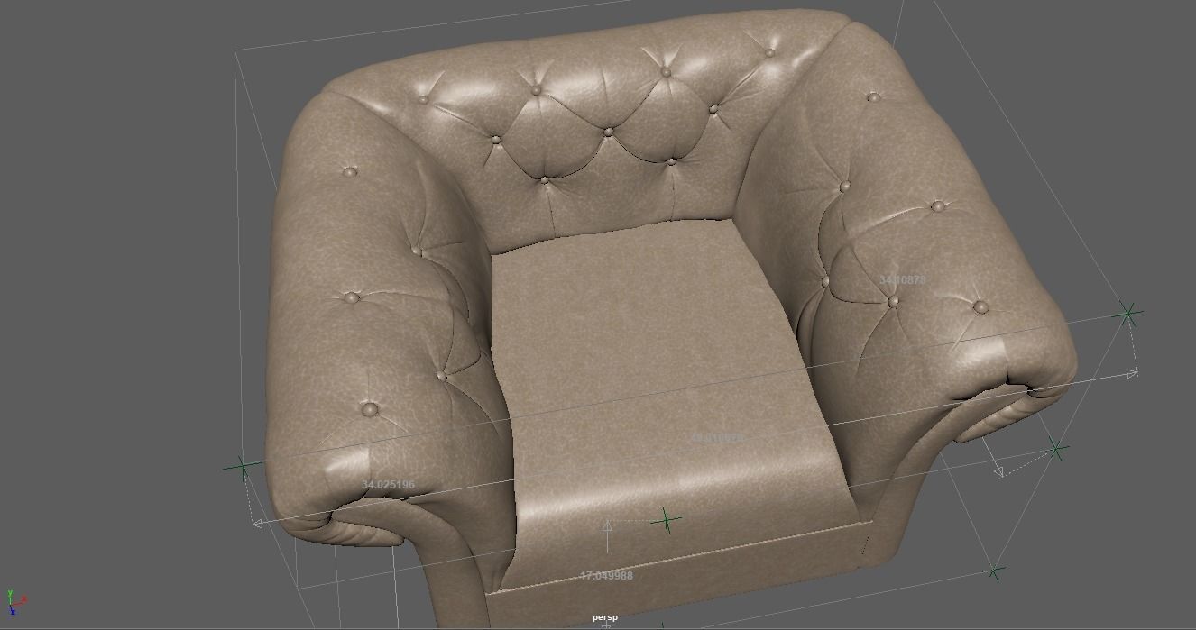 3D Sofa chair Low-poly 3D model_7