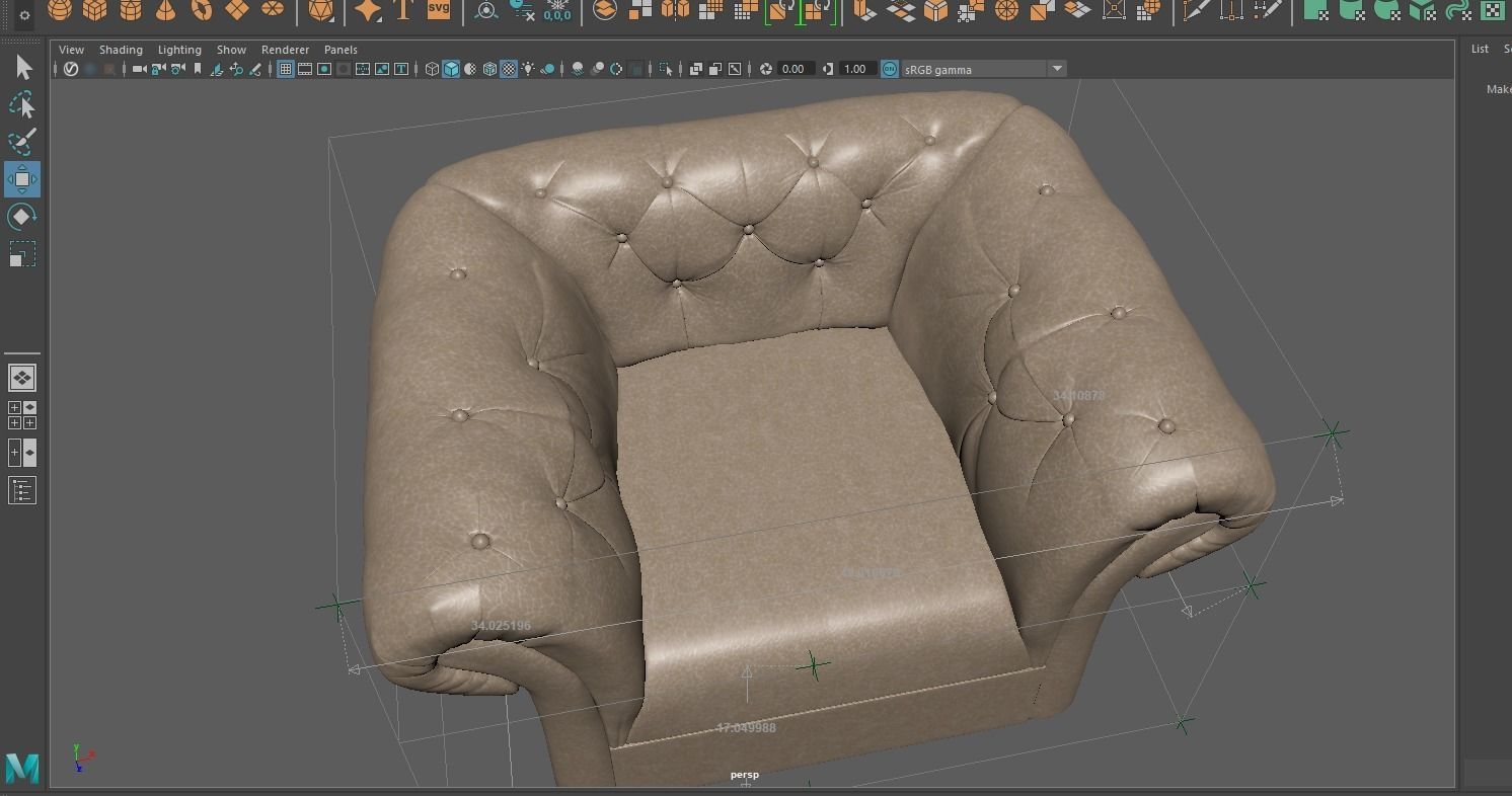 3D Sofa chair Low-poly 3D model_8