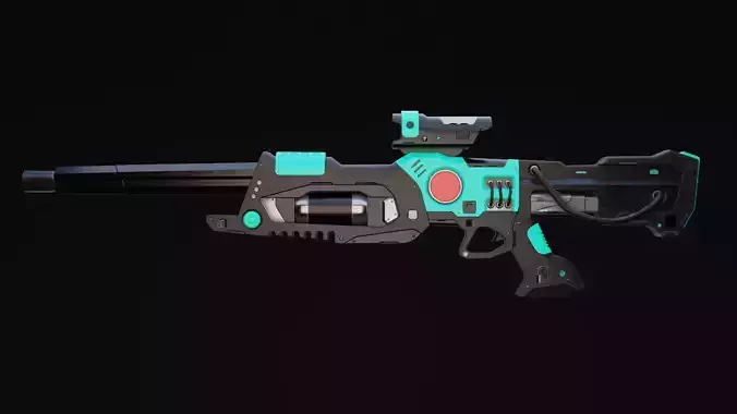 Viir Rifle Scifi Game Ready Low-poly 3D model