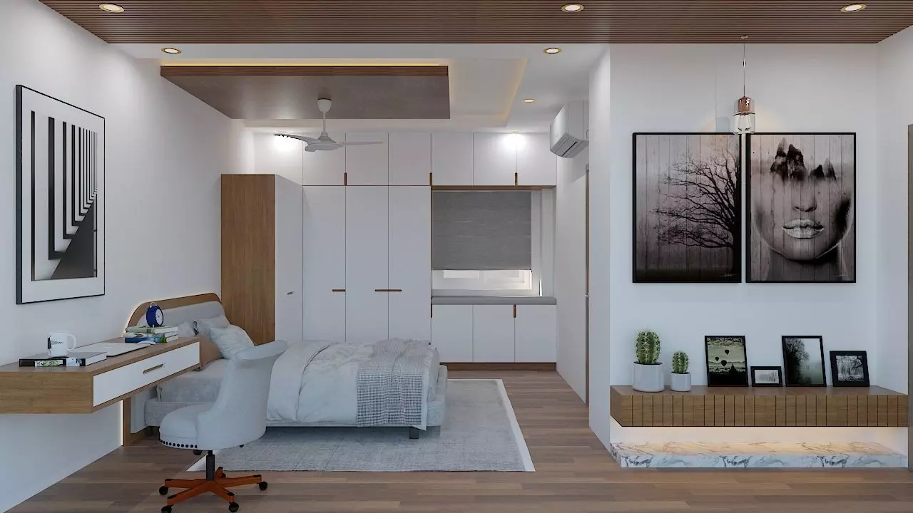 Master Bedroom Interior design - 1 Low-poly 3D model_0