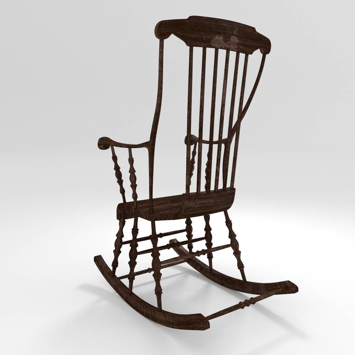 Classic Rocking Chair 3D model_3