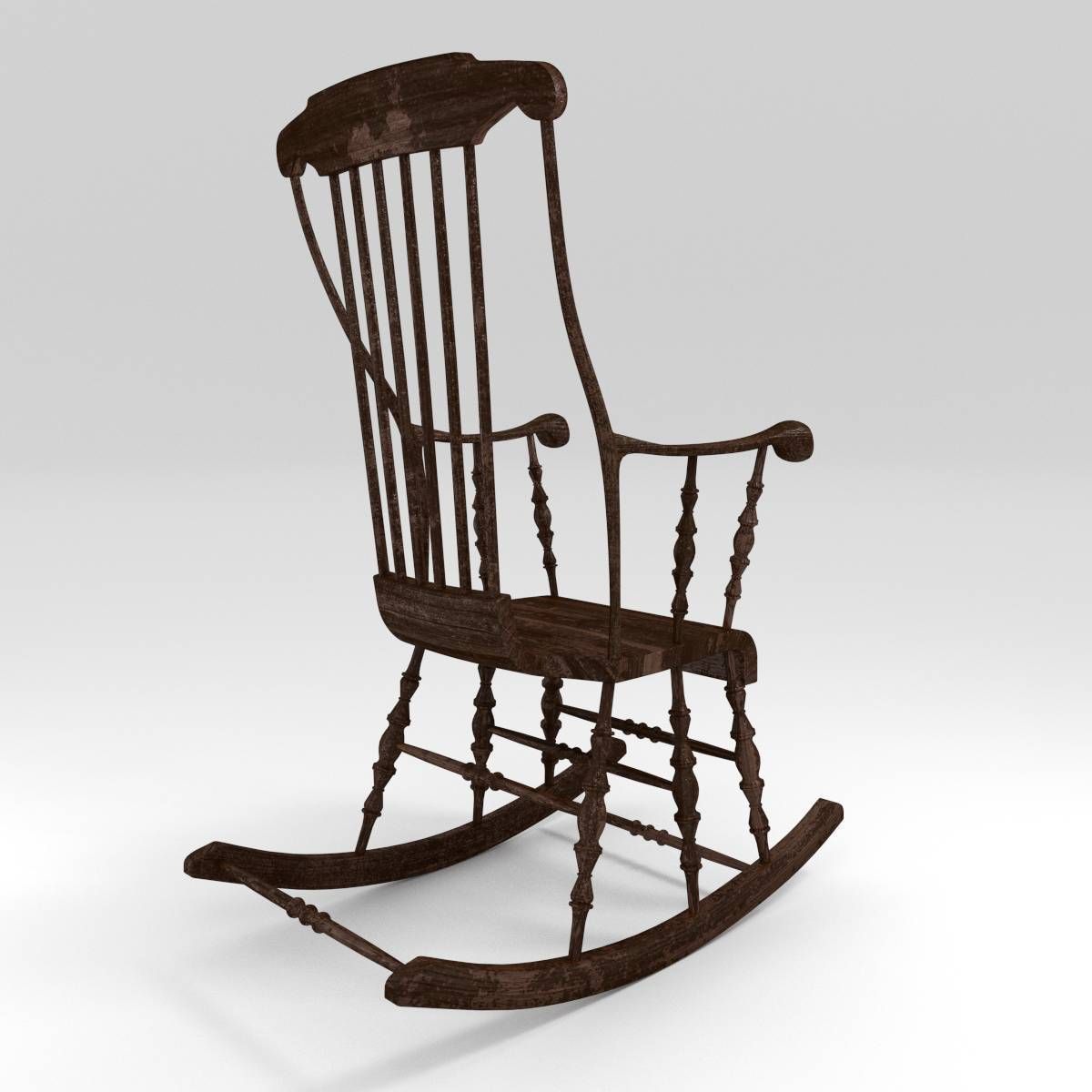 Classic Rocking Chair 3D model_4