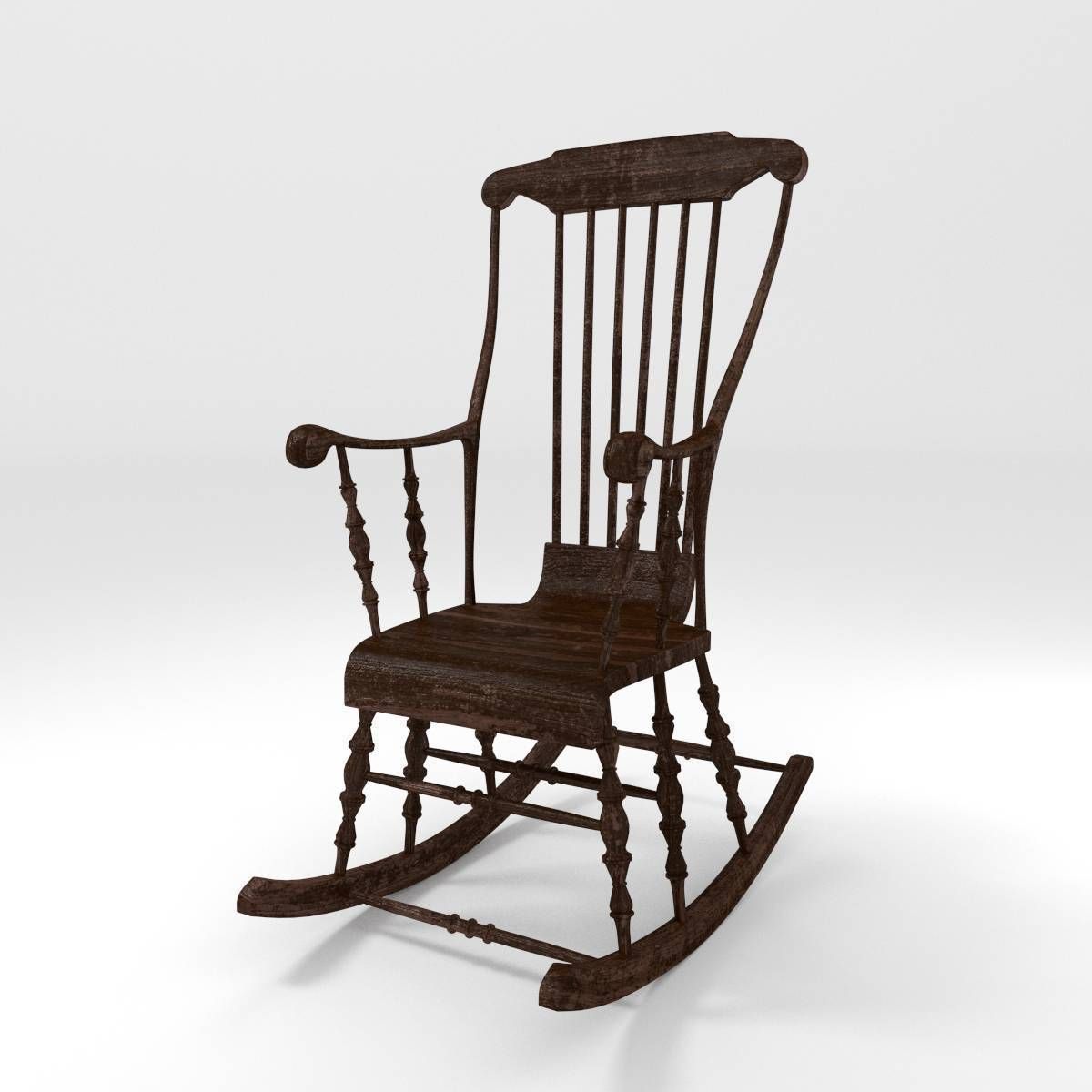 Classic Rocking Chair 3D model_1