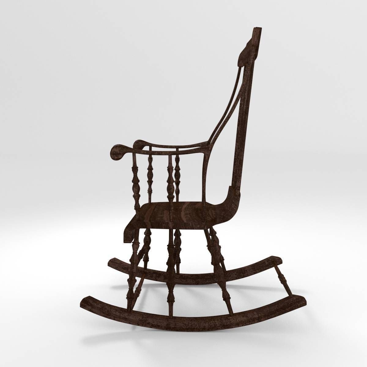 Classic Rocking Chair 3D model_2