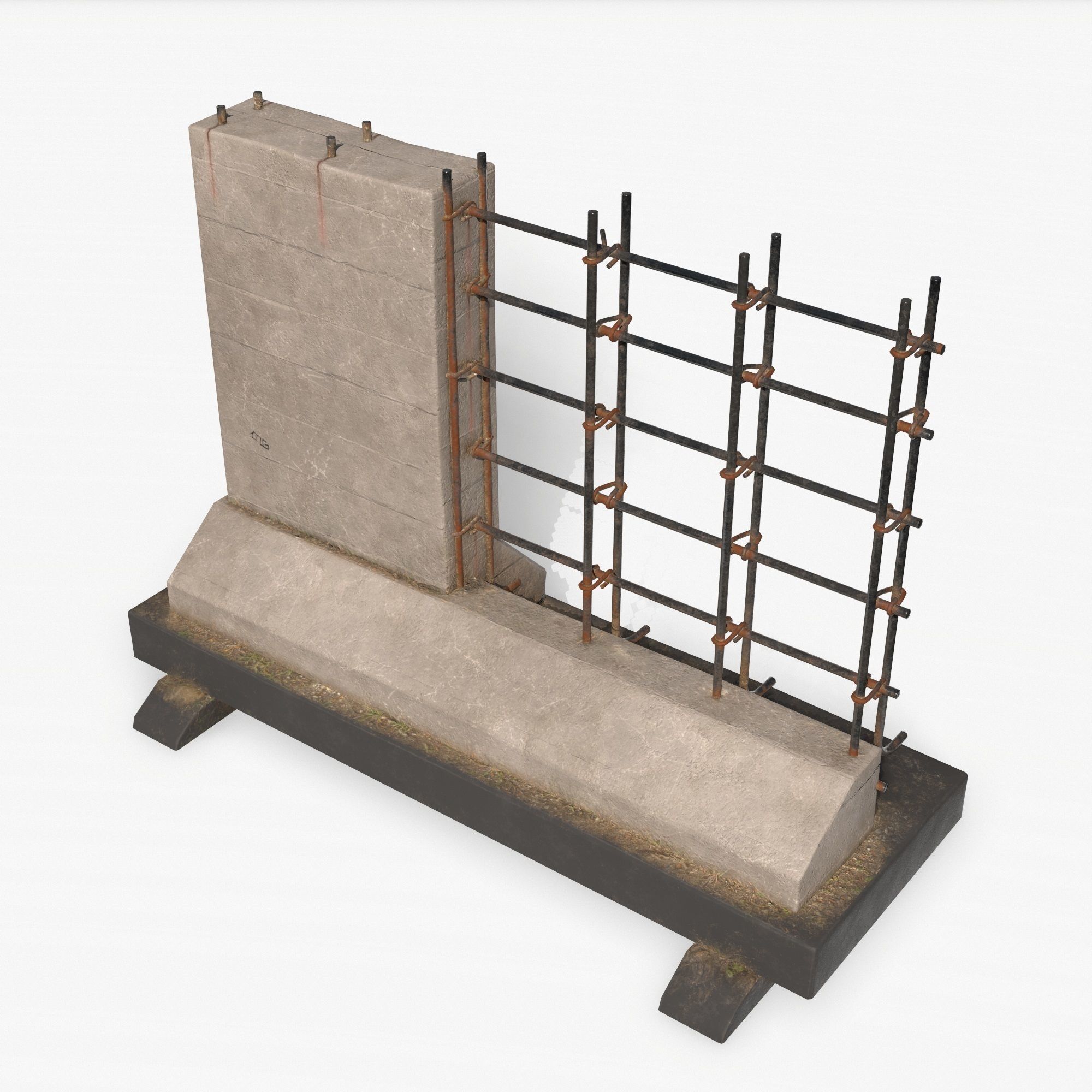 Street Barrier PBR Low-poly 3D model_6