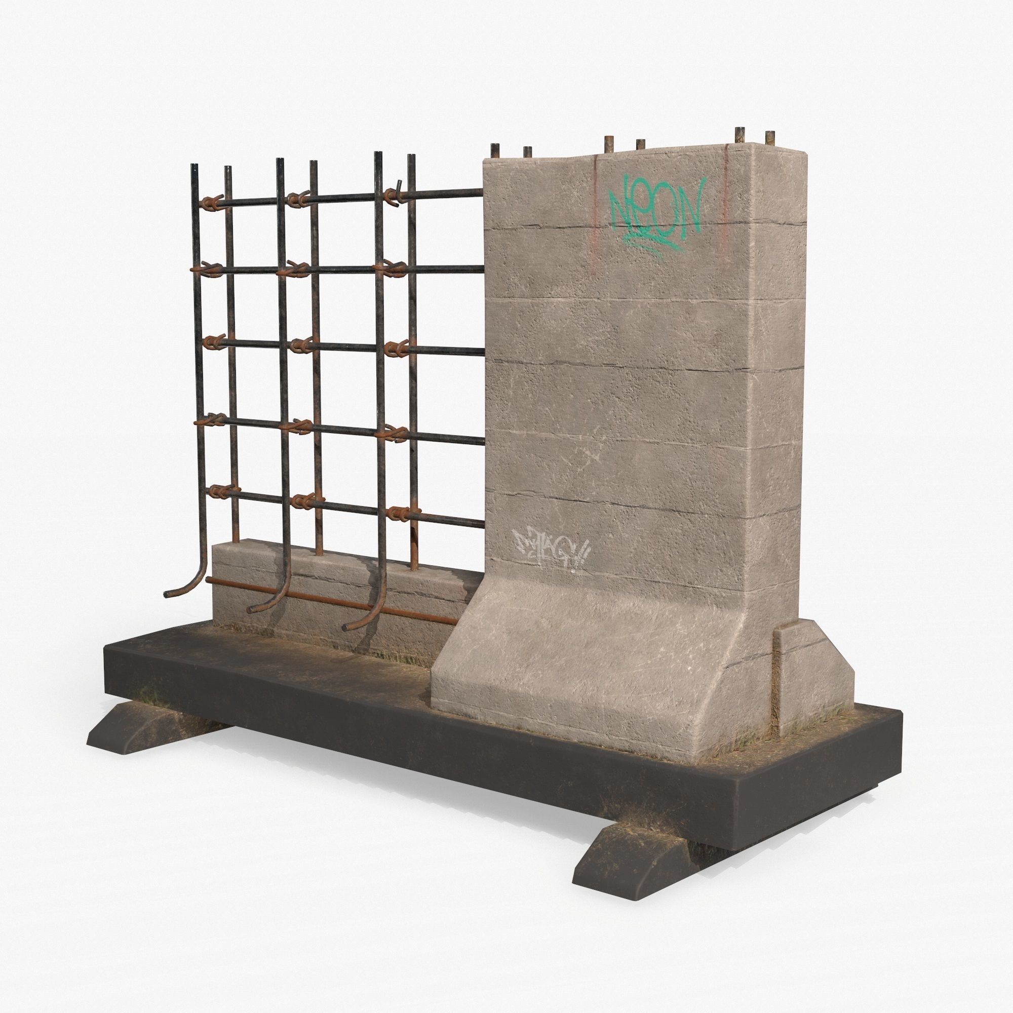 Street Barrier PBR Low-poly 3D model_3