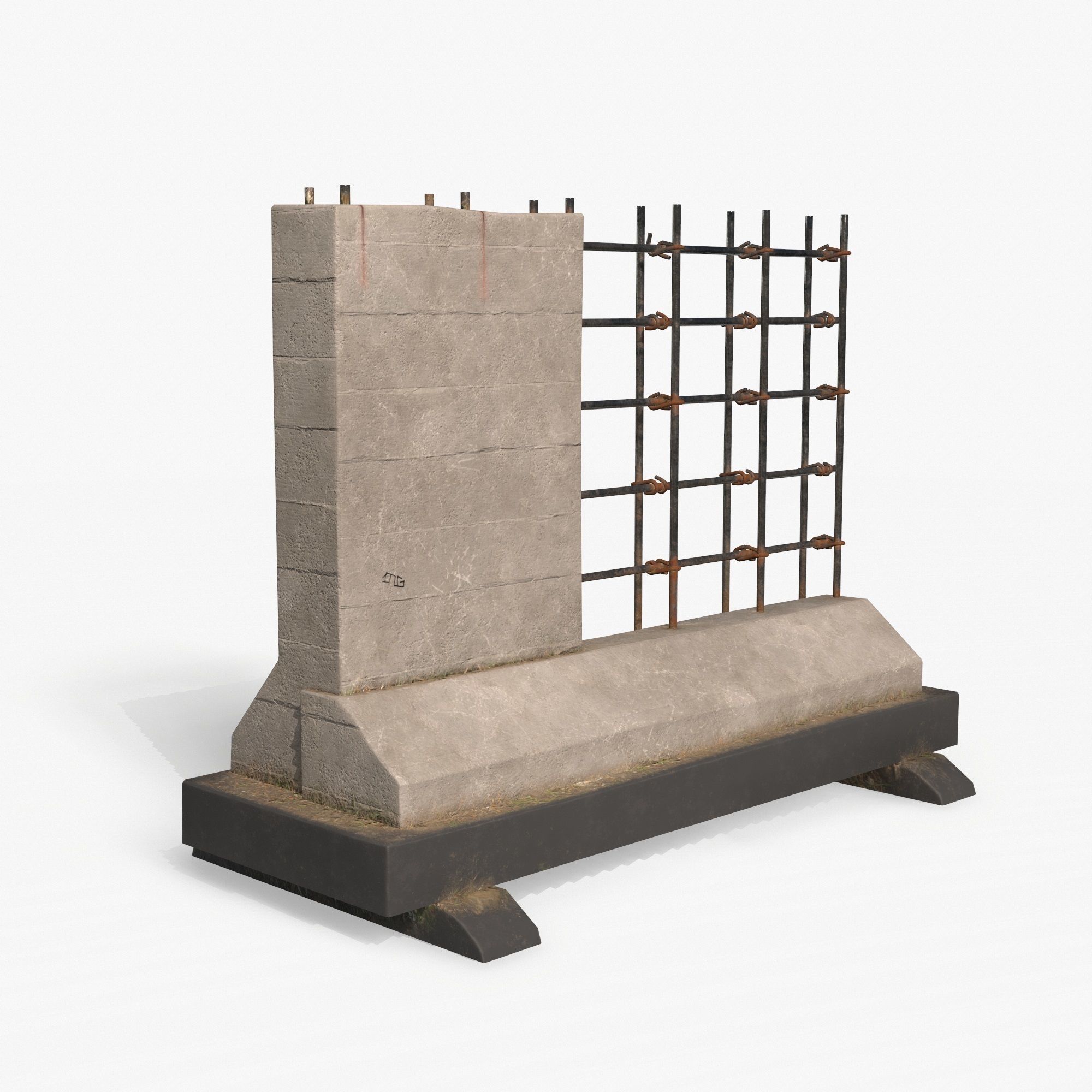 Street Barrier PBR Low-poly 3D model_4