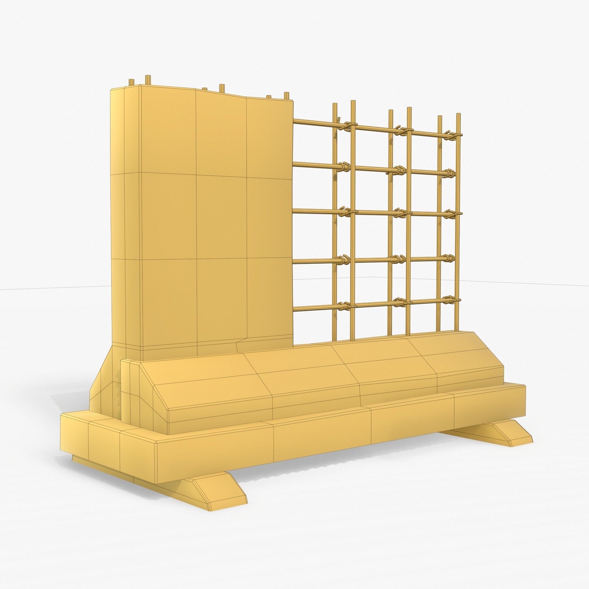 Street Barrier PBR Low-poly 3D model_14