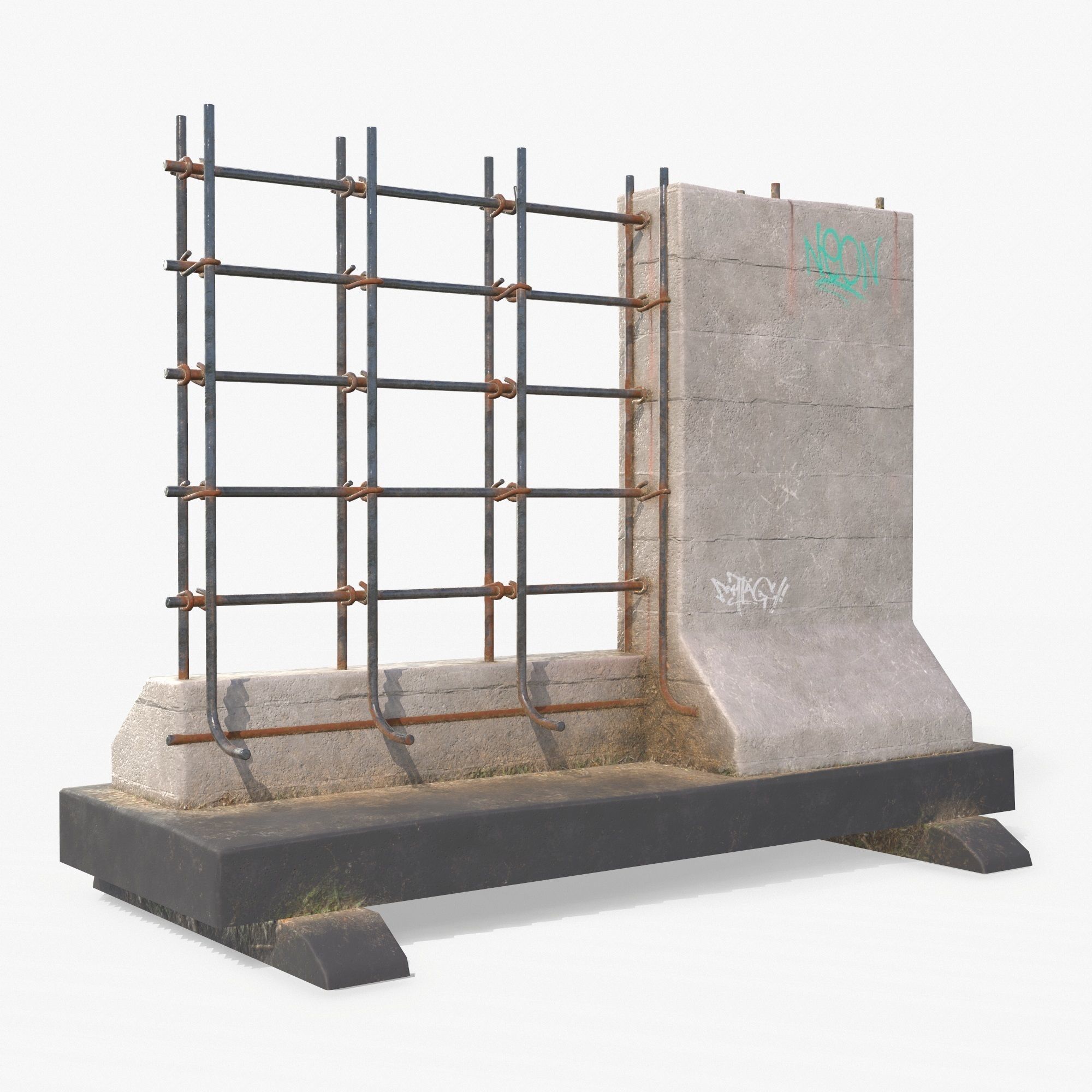 Street Barrier PBR Low-poly 3D model_7