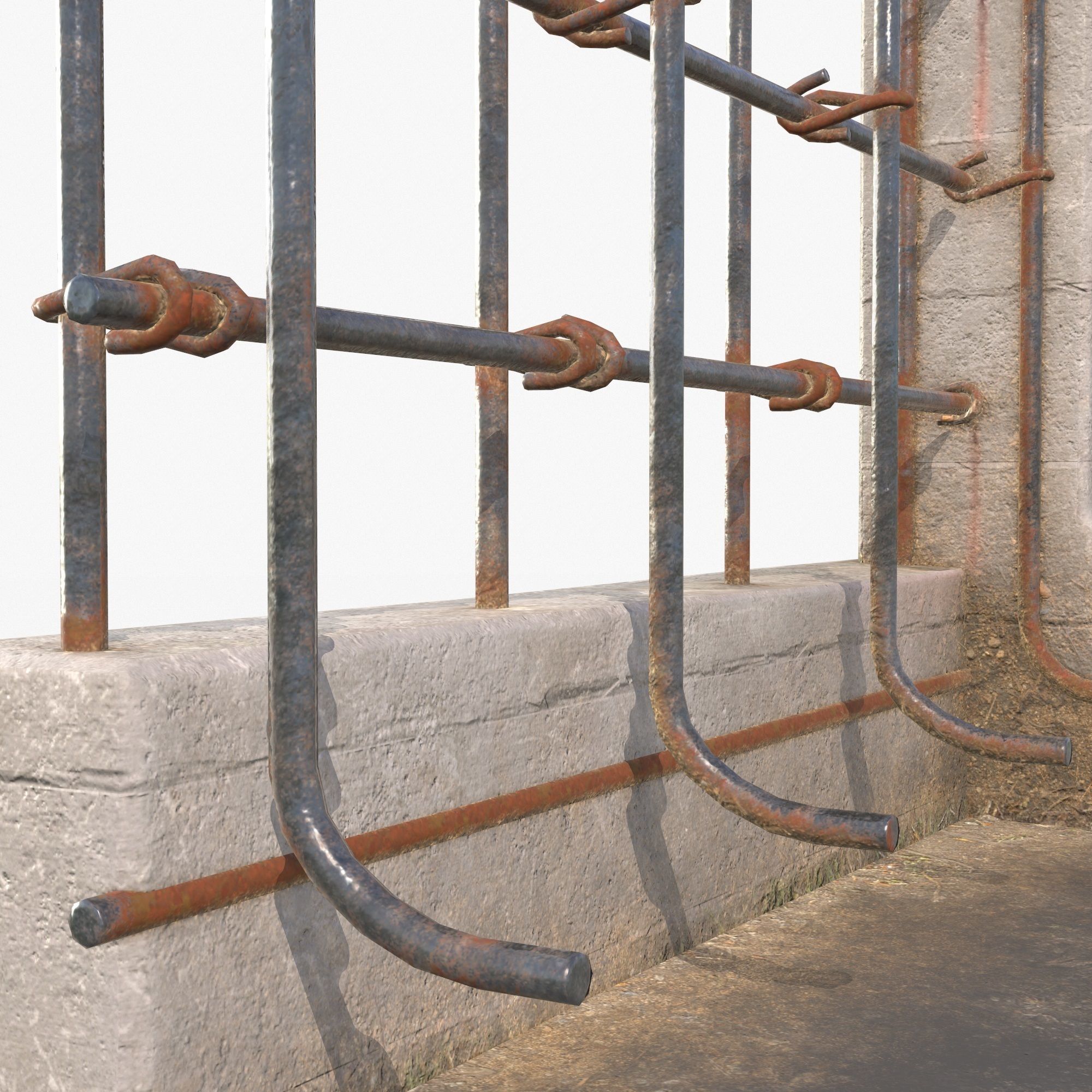 Street Barrier PBR Low-poly 3D model_11