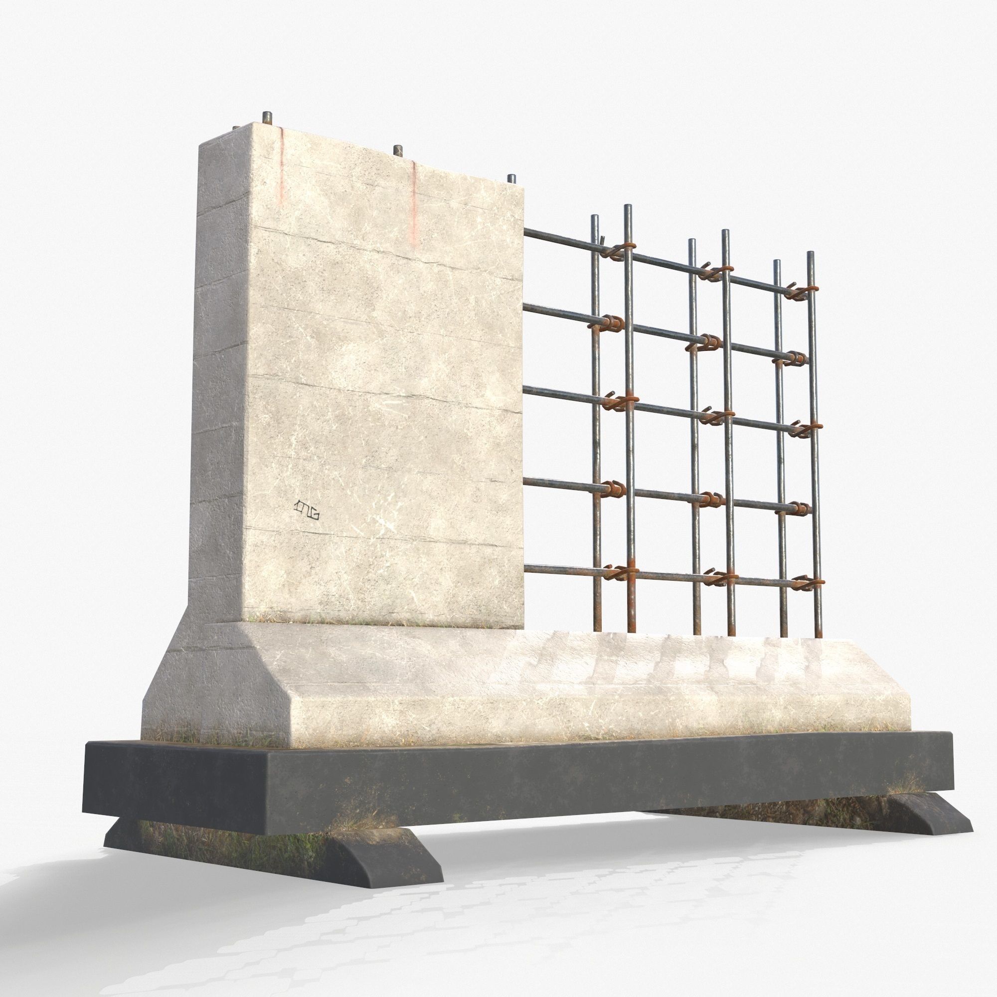 Street Barrier PBR Low-poly 3D model_9